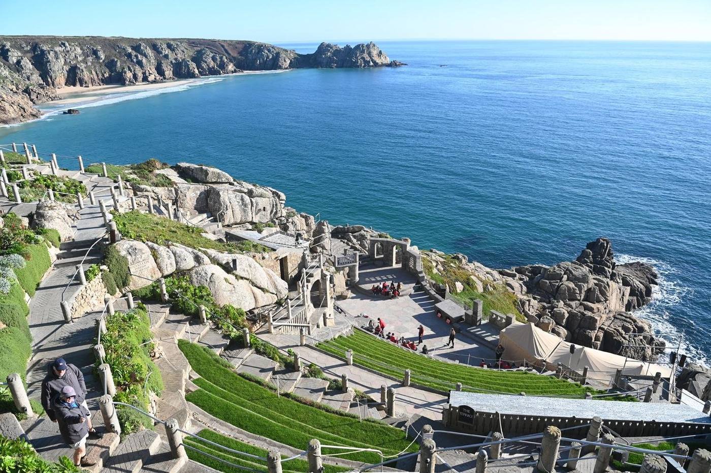 The Minack Theatre, cut into the cliffs above Porthcurno